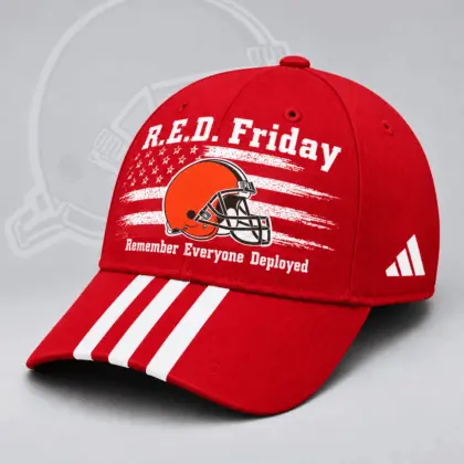 Cleveland Browns | Premium NFL R.E.D. Friday Patriotic American Flag Remember Everyone Deployed Three Stripe Baseball Cap NDN