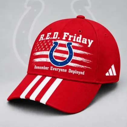 Indianapolis Colts | Premium NFL R.E.D. Friday Patriotic American Flag Remember Everyone Deployed Three Stripe Baseball Cap NDN