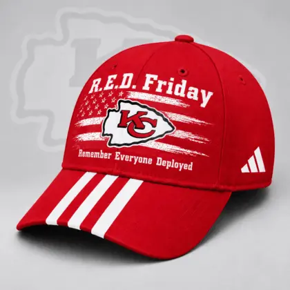 Kansas City Chiefs | Premium NFL R.E.D. Friday Patriotic American Flag Remember Everyone Deployed Three Stripe Baseball Cap NDN