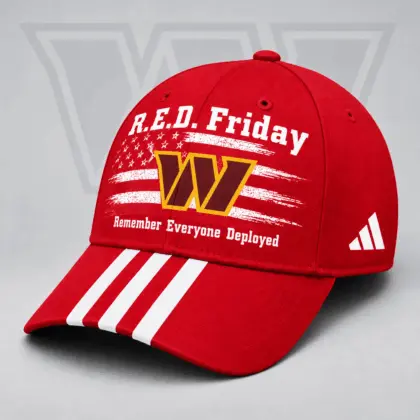 Washington Commanders | Premium NFL R.E.D. Friday Patriotic American Flag Remember Everyone Deployed Three Stripe Baseball Cap NDN