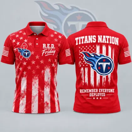 Tennessee Titans | Premium NFL R.E.D. Friday American Heritage Distressed Flag Ribbon Tribute All Over Print Short Sleeve Polo Shirt NDN