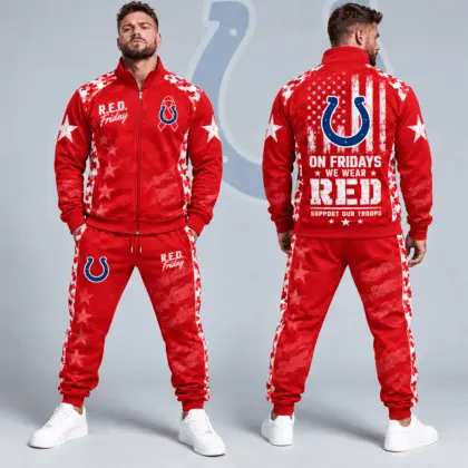 Indianapolis Colts | Premium NFL R.E.D. Friday Military Camo Stars and Stripes Full Zip Jacket & Jogger Pants Set NDN