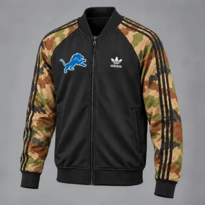 Detroit Lions | Premium NFL Army Camo Baseball Jacket TD