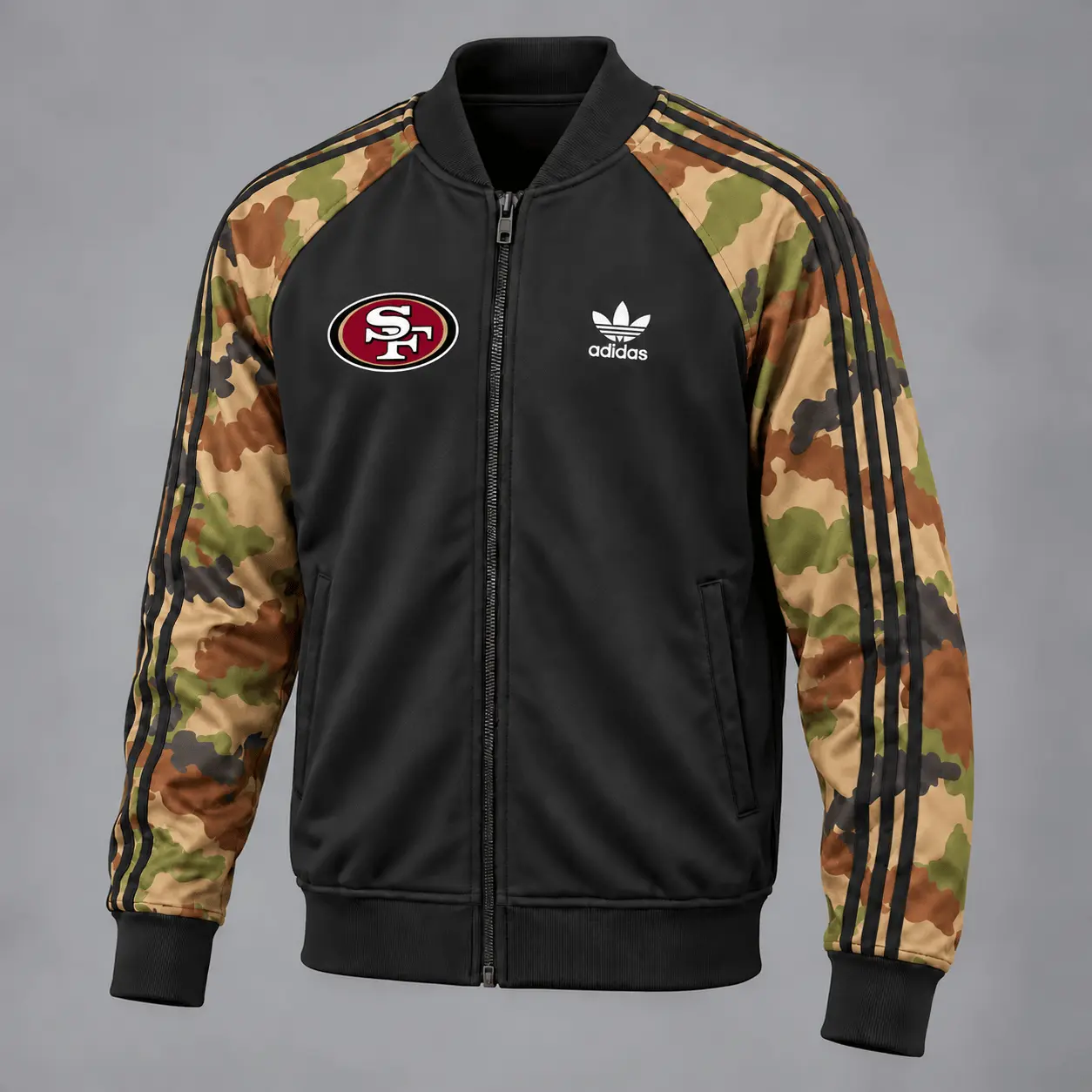 San Francisco 49ers | Premium NFL Army Camo Baseball Jacket TD