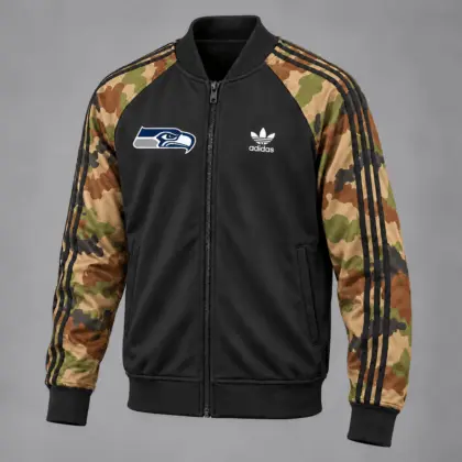 Seattle Seahawks | Premium NFL Army Camo Baseball Jacket TD