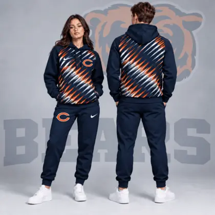 Chicago Bears | Premium NFL Dynamic Slash Streak Graphic Pullover Hoodie & Jogger Pants Set NDN