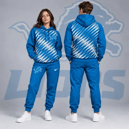 Detroit Lions | Premium NFL Dynamic Slash Streak Graphic Pullover Hoodie & Jogger Pants Set NDN