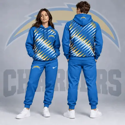 Los Angeles Chargers | Premium NFL Dynamic Slash Streak Graphic Pullover Hoodie & Jogger Pants Set NDN