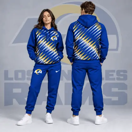 Los Angeles Rams | Premium NFL Dynamic Slash Streak Graphic Pullover Hoodie & Jogger Pants Set NDN