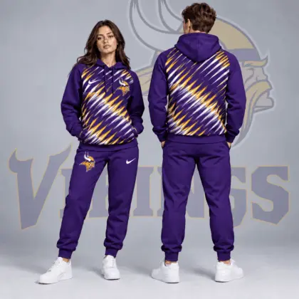 Minnesota Vikings | Premium NFL Dynamic Slash Streak Graphic Pullover Hoodie & Jogger Pants Set NDN