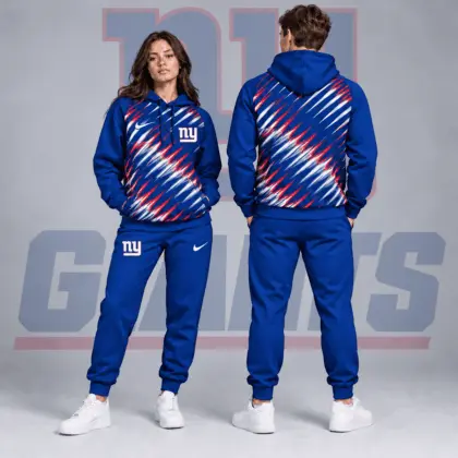 New York Giants | Premium NFL Dynamic Slash Streak Graphic Pullover Hoodie & Jogger Pants Set NDN