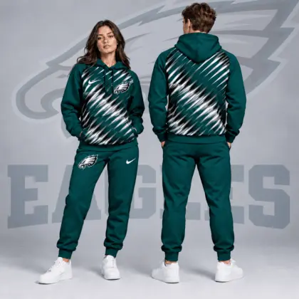 Philadelphia Eagles | Premium NFL Dynamic Slash Streak Graphic Pullover Hoodie & Jogger Pants Set NDN