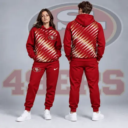 San Francisco 49ers | Premium NFL Dynamic Slash Streak Graphic Pullover Hoodie & Jogger Pants Set NDN