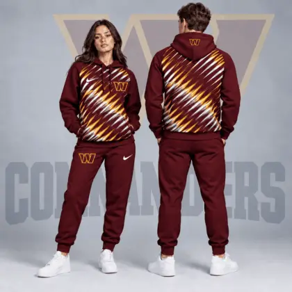 Washington Commanders | Premium NFL Dynamic Slash Streak Graphic Pullover Hoodie & Jogger Pants Set NDN