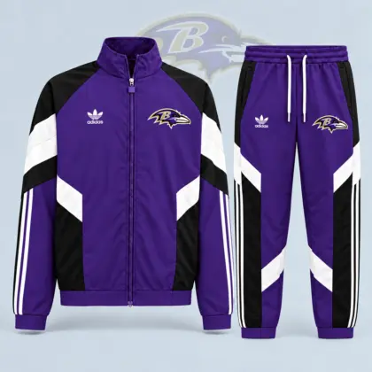 Baltimore Ravens | Premium NFL Dynamic Colorblock Full Zip Track Jacket And Jogger Pants Set NDN