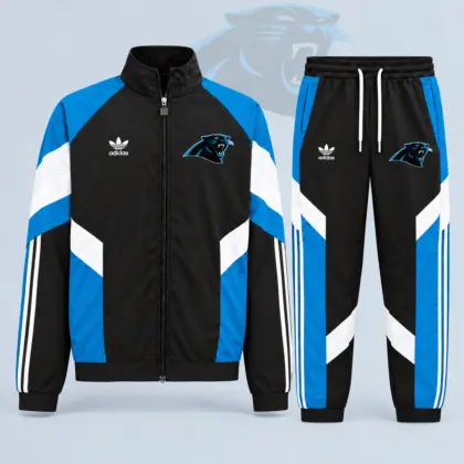Carolina Panthers | Premium NFL Dynamic Colorblock Full Zip Track Jacket And Jogger Pants Set NDN