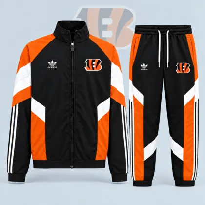Cincinnati Bengals | Premium NFL Dynamic Colorblock Full Zip Track Jacket And Jogger Pants Set NDN