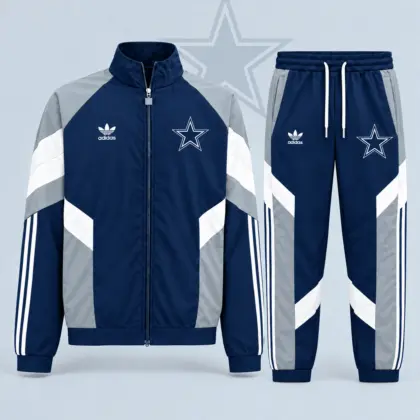 Dallas Cowboys | Premium NFL Dynamic Colorblock Full Zip Track Jacket And Jogger Pants Set NDN