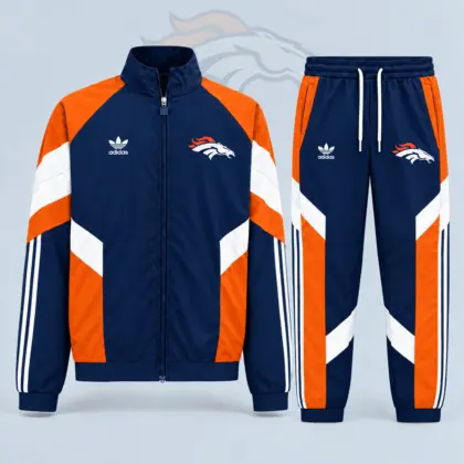 Denver Broncos | Premium NFL Dynamic Colorblock Full Zip Track Jacket And Jogger Pants Set NDN