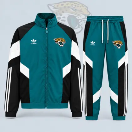 Jacksonville Jaguars | Premium NFL Dynamic Colorblock Full Zip Track Jacket And Jogger Pants Set NDN