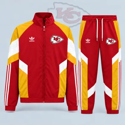 Kansas City Chiefs | Premium NFL Dynamic Colorblock Full Zip Track Jacket And Jogger Pants Set NDN