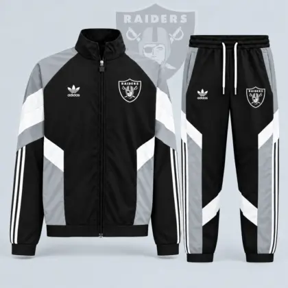 Las Vegas Raiders | Premium NFL Dynamic Colorblock Full Zip Track Jacket And Jogger Pants Set NDN