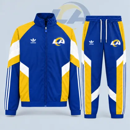 Los Angeles Rams | Premium NFL Dynamic Colorblock Full Zip Track Jacket And Jogger Pants Set NDN