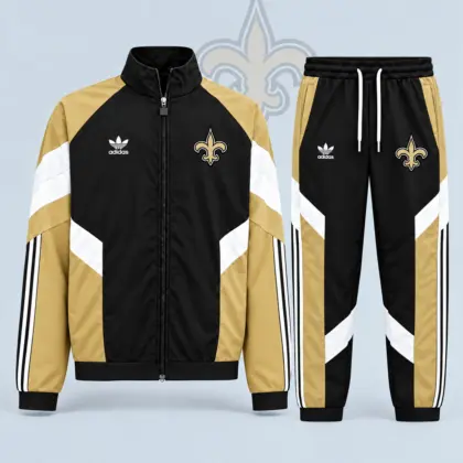 New Orleans Saints | Premium NFL Dynamic Colorblock Full Zip Track Jacket And Jogger Pants Set NDN