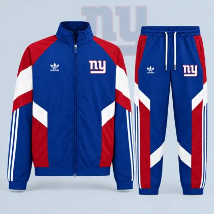 New York Giants | Premium NFL Dynamic Colorblock Full Zip Track Jacket And Jogger Pants Set NDN