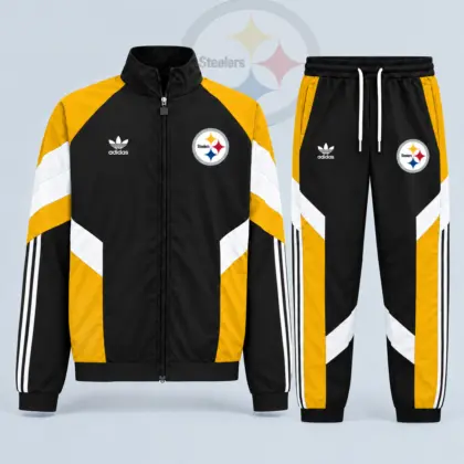 Pittsburgh Steelers | Premium NFL Dynamic Colorblock Full Zip Track Jacket And Jogger Pants Set NDN