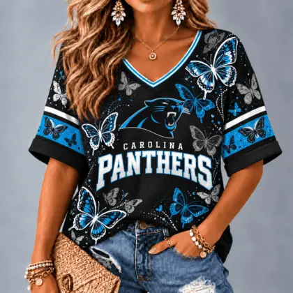 Carolina Panthers Premium NFL Butterfly Breeze V-Neck NTH1