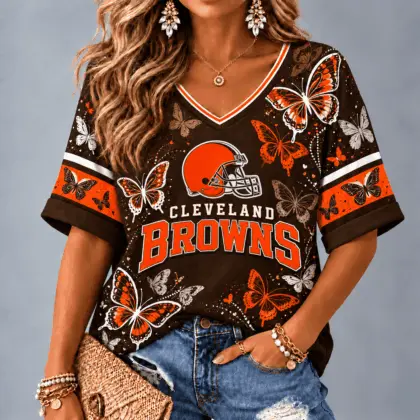 Cleveland Browns Premium NFL Butterfly Breeze V-Neck NTH1