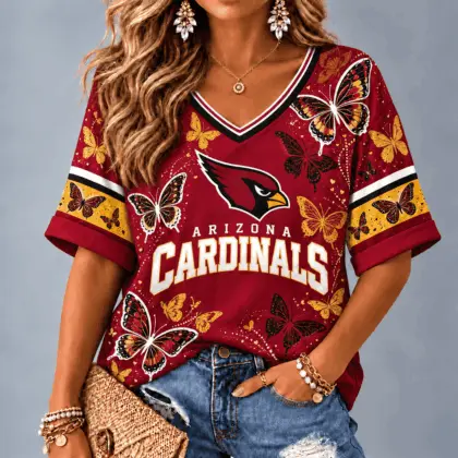 Arizona Cardinals Premium NFL Butterfly Breeze V-Neck NTH1