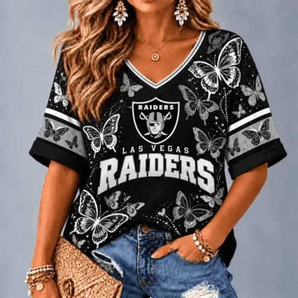 Las Vegas Raiders Premium NFL Butterfly Breeze V-Neck NTH1