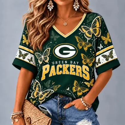 Green Bay Packers Premium NFL Butterfly Breeze V-Neck NTH1
