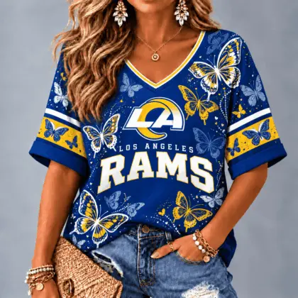 Los Angeles Rams Premium NFL Butterfly Breeze V-Neck NTH1