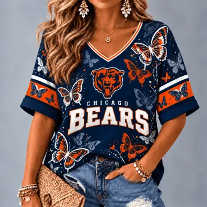 Chicago Bears Premium NFL Butterfly Breeze V-Neck NTH1