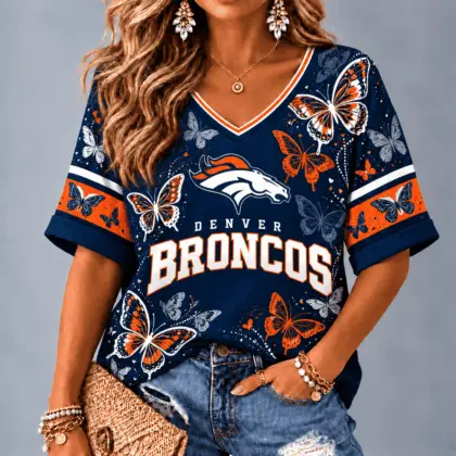 Denver Broncos Premium NFL Butterfly Breeze V-Neck NTH1