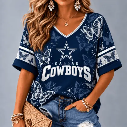 Dallas Cowboys Premium NFL Butterfly Breeze V-Neck NTH1