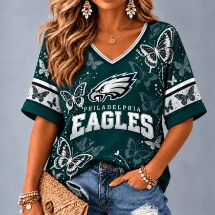 Philadelphia Eagles Premium NFL Butterfly Breeze V-Neck NTH1