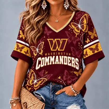 Washington Commanders Premium NFL Butterfly Breeze V-Neck NTH1