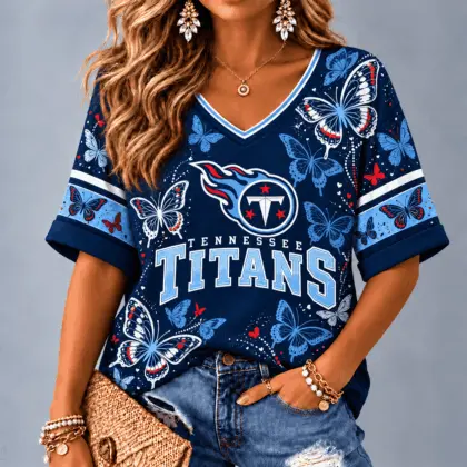Tennessee Titans Premium NFL Butterfly Breeze V-Neck NTH1