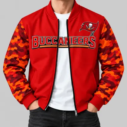 Tampa Bay Buccaneers | NFL Camo Sleeve Baseball Jacket