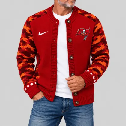Tampa Bay Buccaneers | NFL Camo Sleeve Knit Cardigan