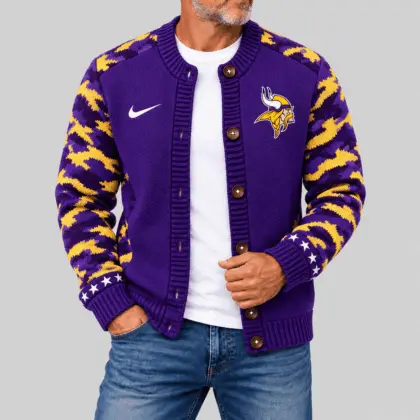 Minnesota Vikings | NFL Camo Sleeve Knit Cardigan