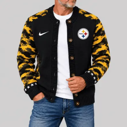 Pittsburgh Steelers | NFL Camo Sleeve Knit Cardigan