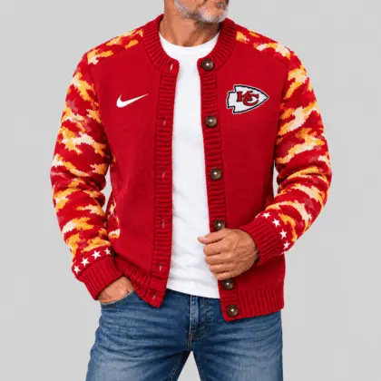 Kansas City Chiefs | NFL Camo Sleeve Knit Cardigan