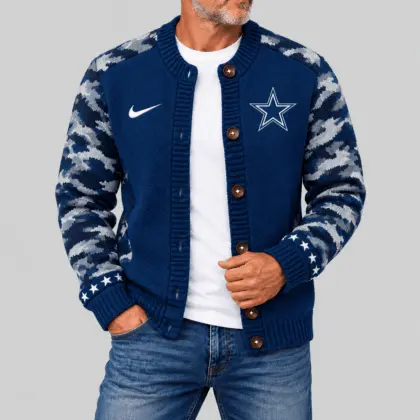 Dallas Cowboys | NFL Camo Sleeve Knit Cardigan