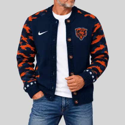 Chicago Bears | NFL Camo Sleeve Knit Cardigan