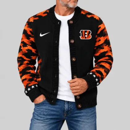Cincinnati Bengals | NFL Camo Sleeve Knit Cardigan
